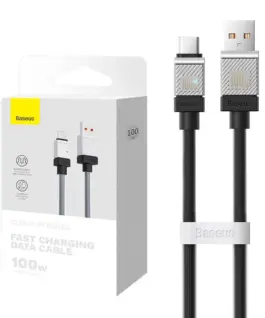 Кабел  Baseus CoolPlay USB към USB-C 100W 1м CAKW000601 - черен