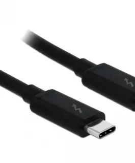 Кабел Delock Thunderbolt 3 (20 Gb/s) USB-C  мъжко - мъжко 2.0 м 3 A Черен