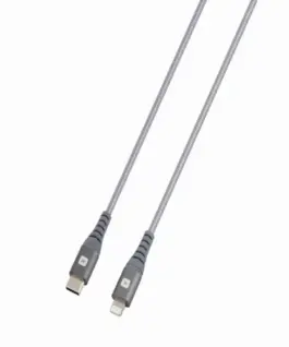 Alternative view of Кабел Skross, USB-C - Lightning, Метална оплетка, 1.20 м, Сив