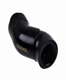 Ъглов адаптер Alphacool Eiszapfen 2 x 45° G1/4 външна към G1/4 вътрешна резба Черен