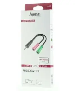 Alternative view of Аудио сплитер HAMA, 3.5мм  жак мъжко - 2 х 3.5 mm жак женско, 10cm