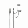 Кабел Skross 3 в 1 USB-A - USB-C/ Lightning/ Micro USB Метална оплетка 1.2