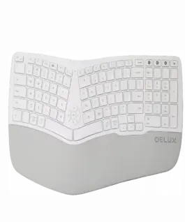 Клавиатура Delux GM902 безжична/Bluetooth бяла US Layout