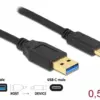 Кабел Delock USB-C мъжко - USB 3.2 A мъжко 0.5 м