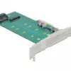 Карта PCI Express x4 Delock към 1x M.2 Key B + 1x M.2 NVMe M.2 Key M Low Profile