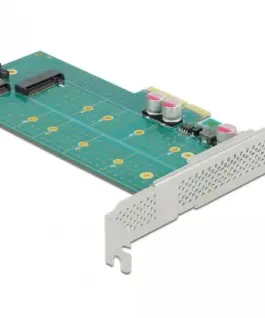 Карта PCI Express x4 Delock към 1x M.2 Key B + 1x  M.2 NVMe M.2 Key M Low Profile