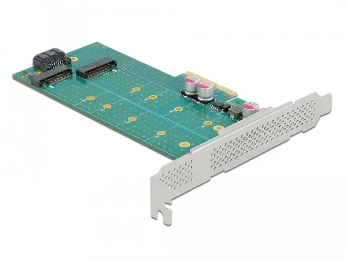 Карта PCI Express x4 Delock към 1x M.2 Key B + 1x M.2 NVMe M.2 Key M Low Profile