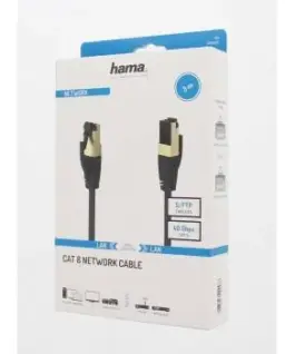 Alternative view of Мрежов пач кабел HAMA S/FTP, CAT 8, RJ-45 - RJ-45, 40Gbit/s, 3.0 m, Halogen-free, Черен