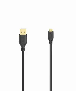 Alternative view of Кабел HAMA Flexi-Slim, USB 2.0 мъжко - micro USB мъжко, 0.75 м., Позлатени конектори, Черен