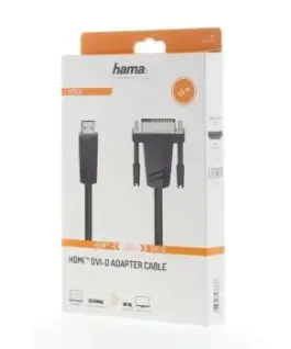 Alternative view of Кабел HAMA 205018, HDMI мъжко - DVI/D мъжко, 1.5 м, Екраниран, Черен