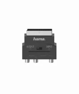 Преходник  HAMA S-VHS 3 х Чинч(1хVideo+2xAudio) - Скарт Черен