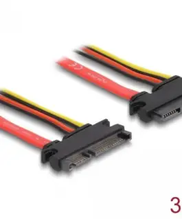 Alternative view of Удължителен кабел DeLock SATA 6 Gb/s 22 pin plug - SATA 22 pin (5 V + 12 V), 30 cm