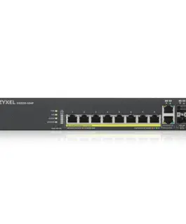 Alternative view of Суич ZyXEL GS-2220-10HP, 10 портов Layer2+, 8x Gigabit PoE + 2x Gigabit combo (RJ45/SFP), управляем