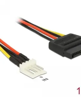 Alternative view of Кабел Delock Power Cable, SATA 15 pin receptacle - 4 pin floppy male, 15 см