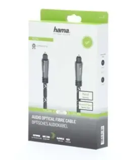 Alternative view of Оптичен аудио кабел HAMA 205140, ODT plug (Toslink), Метални накрайници, 3 м, Черен