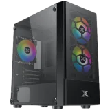 Alternative view of Кутия за компютър Xigmatek Oreo Black EN47758, M-ATX, USB3.0x1+USB2.0x2, Meshed Grill FP, Left TG, 3PCS X24F Fixed RGB Fan