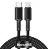 Кабел Baseus High Density USB Type-C към Lightning PD 20W 2м CATLGD-A01 - черен