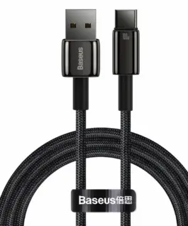 Кабел Baseus Tungsten Gold 100W USB-A към USB-C 1м CAWJ000001 - черен