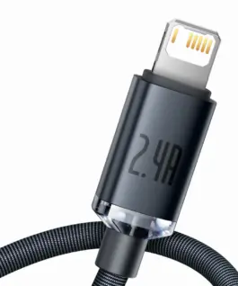 Alternative view of Кабел Baseus CAJY000101 Crystal Shine USB Type A към Lightning, 2.4A  2м - черен