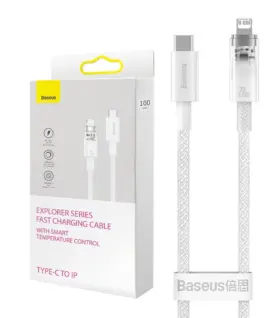 Кабел Baseus Explorer Series USB-C - Lightning 20W 1 м CATS010202 - бял
