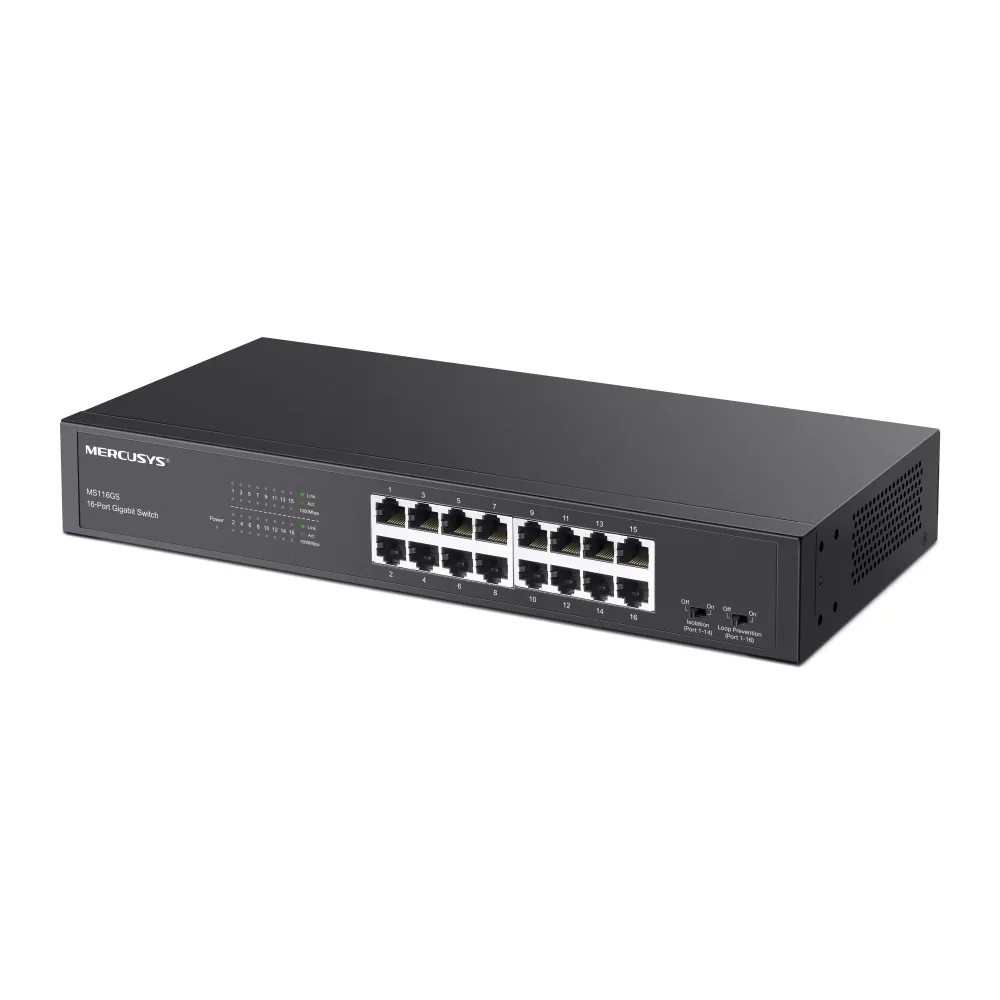 16-портов Gigabit Desktop/Rackmount комутатор Mercusys MS116GS - Image 50