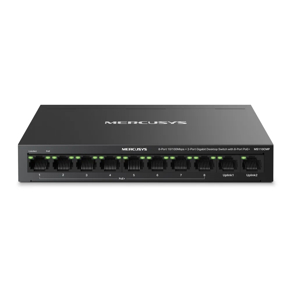 10-портов Gigabit Desktop комутатор с 8-Port PoE+ Mercusys MS110CMP - Image 7
