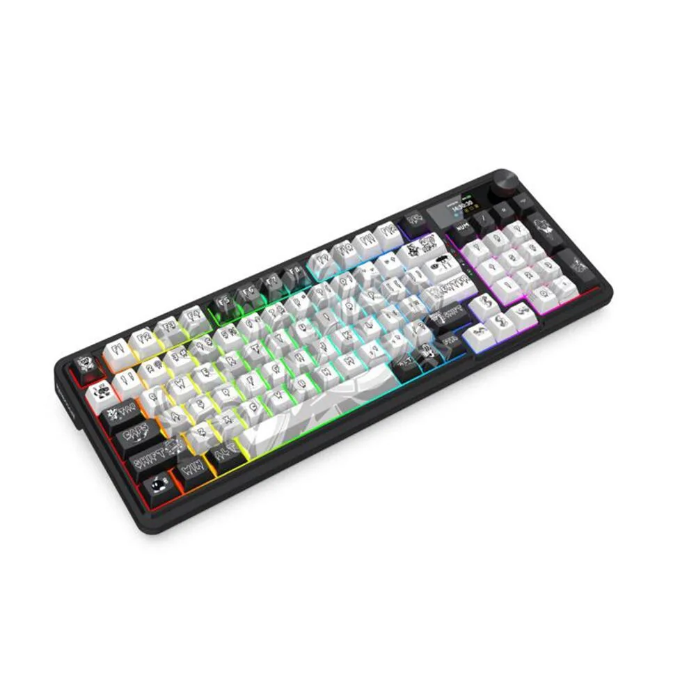 Bluetooth и безжична механична геймърска клавиатура Redragon Artemis Pro Anime K719GF-RGB-PRO RGB осветление - черно с бяло - Image 2