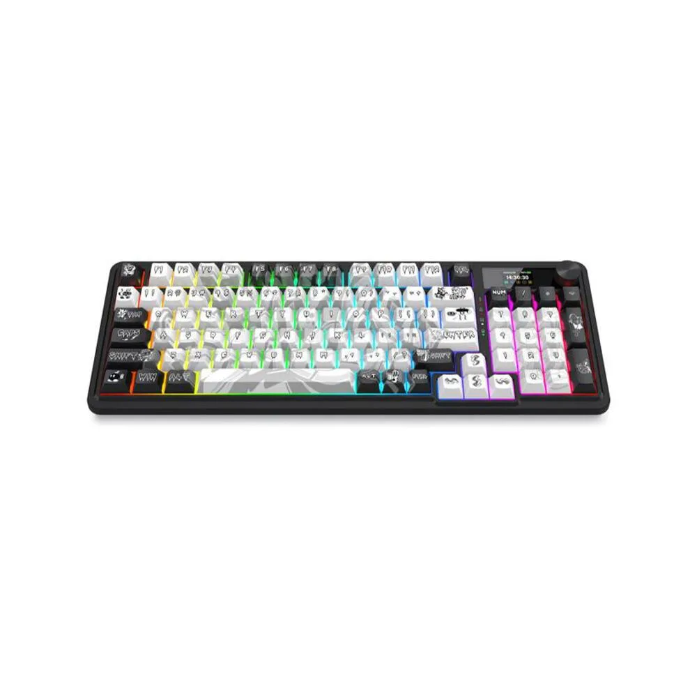 Bluetooth и безжична механична геймърска клавиатура Redragon Artemis Pro Anime K719GF-RGB-PRO RGB осветление - черно с бяло - Image 3