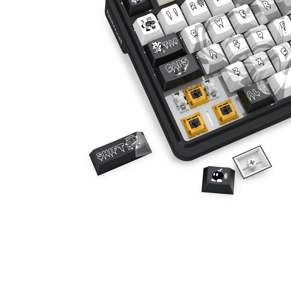 Bluetooth и безжична механична геймърска клавиатура Redragon Artemis Pro Anime K719GF-RGB-PRO RGB осветление - черно с бяло - Image 5