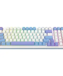 Alternative view of Кабелна и безжична Bluetooth геймърска клавиатура Redragon Gloria Pro K664WBP-RGB-PRO бяло RGB осветление