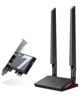 3-лентов Bluetooth 5.4 Wi-Fi 7 PCIe адаптер TP-Link Archer TBE550E BE9300