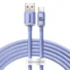 Кабел Baseus Crystal Shine USB Type A към USB Type C 100W 2м CAJY000505 - лилав