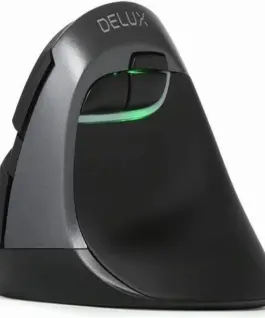 Мишка DELUX M618 mini+G36UF вертикална безжична - черно/сиво