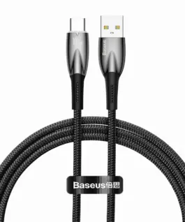 Кабел Baseus Glimmer Series USB-A - USB-C 100W 480Mbps 2м CADH000501 - черен