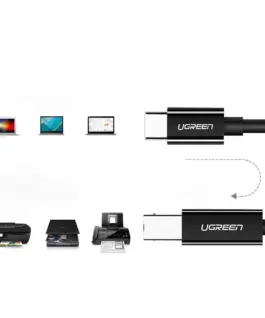 Кабел за принтер UGREEN US241 USB-C към USB-B 2.0