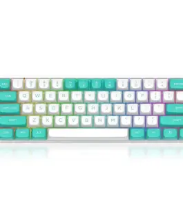 Геймърска клавиатура Redragon Fidd RGB K683WB-RGB - бяло/зелено