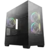 Кутия за компютър DeepCool CG380U-3F, Mid Tower, Mini-ITX/Micro-ATX(Rear Connector), 2xUSB3.0, 1xUSB Type-C, 1xAudio, 3x120mm Pre-Installed ARGB Fans, Tempered Curved Glass, Mesh Panel, Black, 2Y, R-CG380U-BKAGM3-G