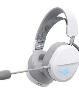 Геймърски безжични слушалки ASUS ROG Pelta White - USB-C Aura Sync RGB