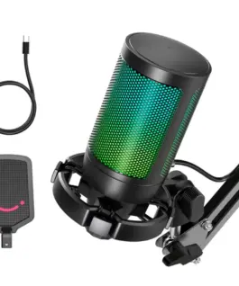 Микрофон със стойка FIFINE A6T RGB - Black