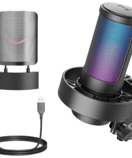 Микрофон със стойка FIFINE A8T RGB - Black