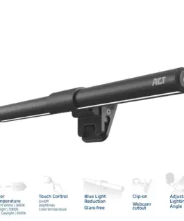 Alternative view of ACT LED лампа за лаптоп с регулируема яркост и щипка, USB захранване