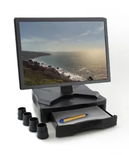 Alternative view of ACT Стойка за монитор с едно чекмедже, регулируема височина, AC8200