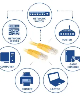 Alternative view of ACT  Мрежов пач кабел cat.6, U/UTP  0.25 м, жълт, булк