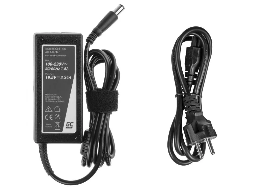 Захранване за лаптоп GREEN CELL, AC Adapter за DELL PRO Charger / AC Adapter 19.5V 3.34A 65W for Dell Latitude E6330 E6410 E - Image 3
