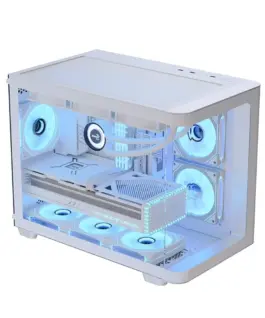 Alternative view of AeroCool кутия Case mATX - P300C-G-WT-v1 - 3 x 120 mm Infinity Mirror A-RGB