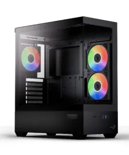 AeroCool кутия Case ATX - P500D Digi-G-BK-v1 - Digital Display USB-C 3 x 120 mm A-RGB