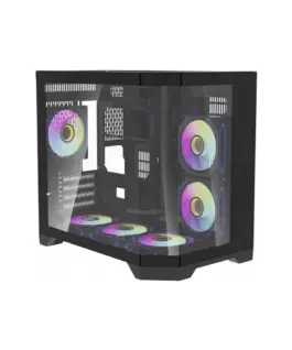 Alternative view of Aigo кутия Case mATX - FT418 Black - 6 x 120 mm A-RGB fans included