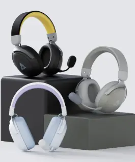 Ajazz безжични геймърски слушалки Wireless Gaming Headphones – AHM08 MAX Gray