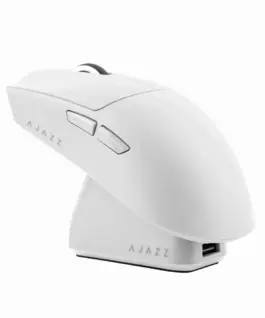Alternative view of Ajazz професионална геймърска мишка AJ139P V3 MC - Wireless Gaming Mouse - 1K, Magnetic Charging Dock, White