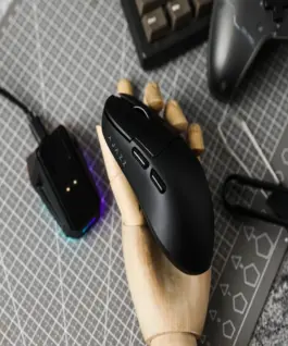 Alternative view of Ajazz професионална геймърска мишка AJ159 PRO - Wireless Gaming Mouse - 8K, Magnetic Charging Dock, Black